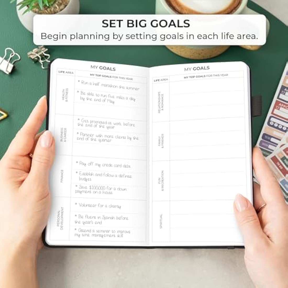 Clever Fox Pocket Weekly Undated Planner – Mini Goal Calendar, Black
