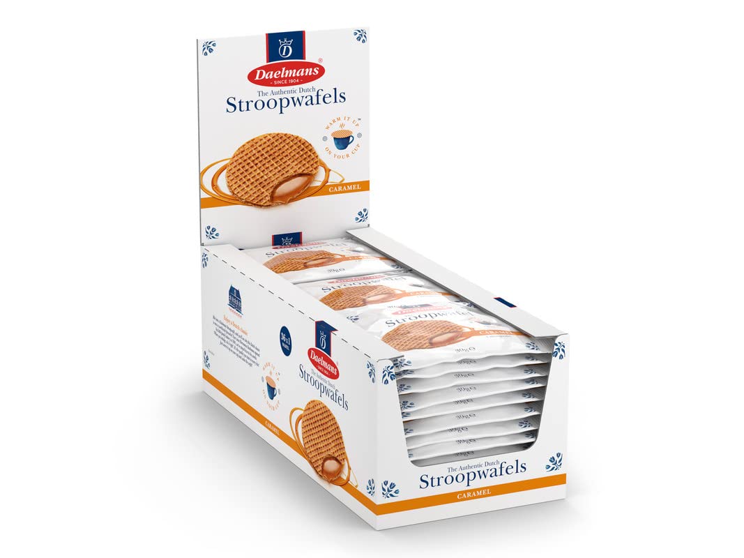 Daelmans Authentic Dutch Caramel Stroopwafels – 36 Single Packs (39g)