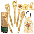 Bear Wooden Spoons for Cooking – 8-Piece Kitchen Utensils Set