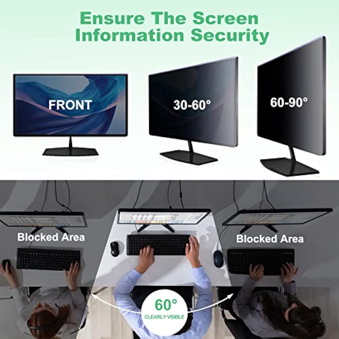 DEJIMAX 24 Inch Computer Privacy Screen Filter | Hanging Anti-Blue Light