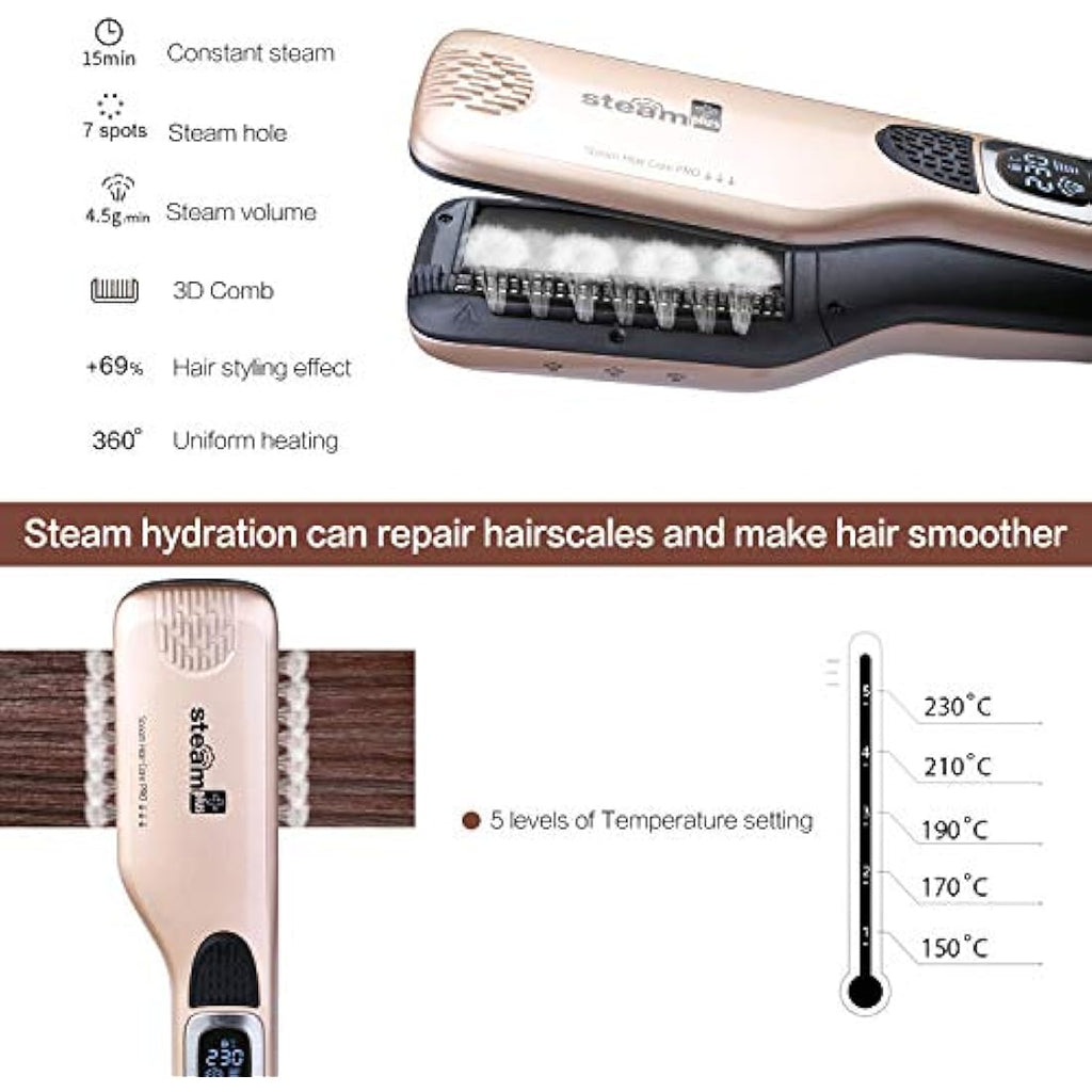 iGutech Professional Steam Hair Straightener | Titanium Flat Iron