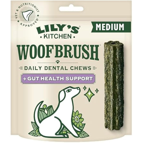 Lily's Kitchen Woofbrush Gut Health Dental Chews for Medium Dogs – 35ct