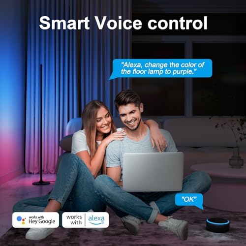 Lanmonlily RGBIC Smart Corner Floor Lamp | Alexa & Music Sync