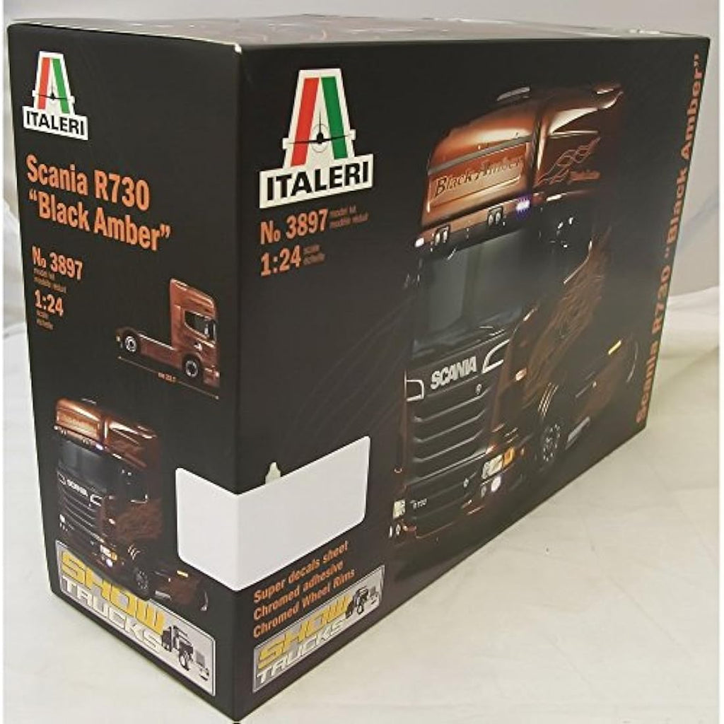 Italeri Scania R730 V8 Black Amber Model Truck Kit - 1:24 Scale