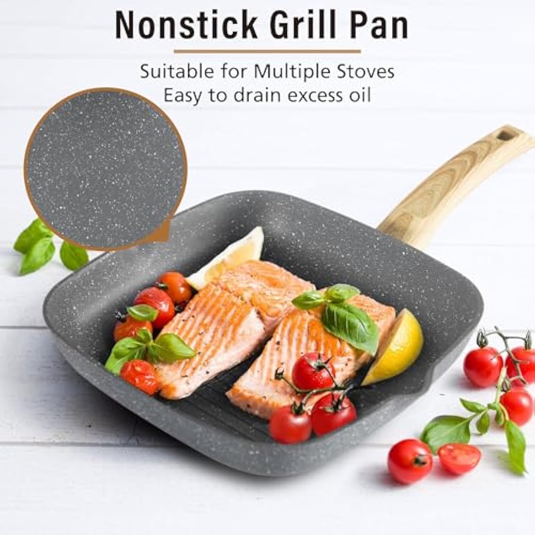 Kitchen Academy 17-Piece Non-Stick Granite Induction Cookware Set