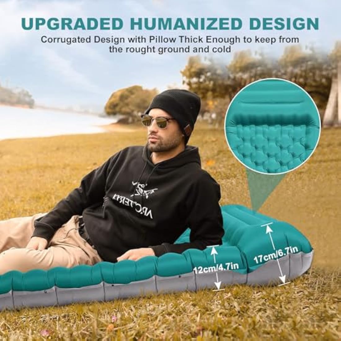 Camping Sleeping Pad | 12cm Thick Inflatable Air Mat