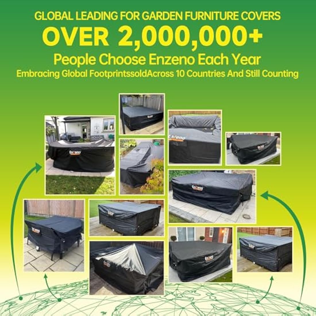 Enzeno Waterproof Garden Furniture Cover – 420D Heavy Duty Oxford Fabric