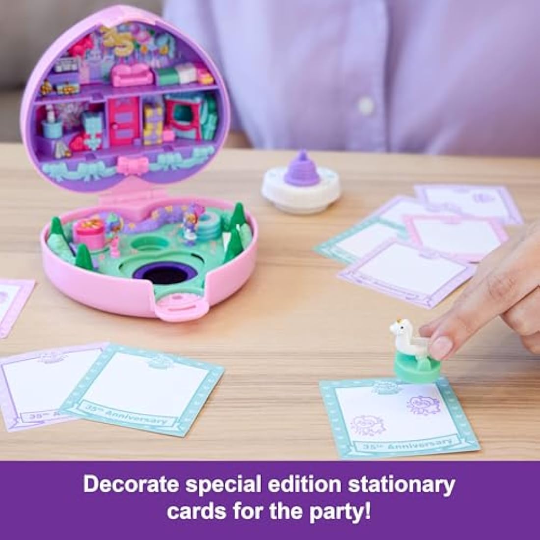 Polly Pocket 35th Anniversary Partytime Stamper Collector Compact Set