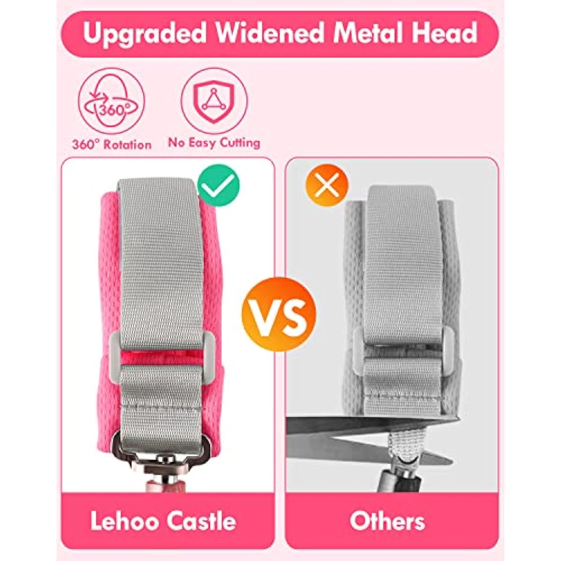 Lehoo Castle Anti Lost Toddler Reins | Reflective Safety Harness - Pink