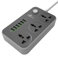 Hulker Extension Lead: 3 Way Outlets, 6 USB Ports & Surge Protection