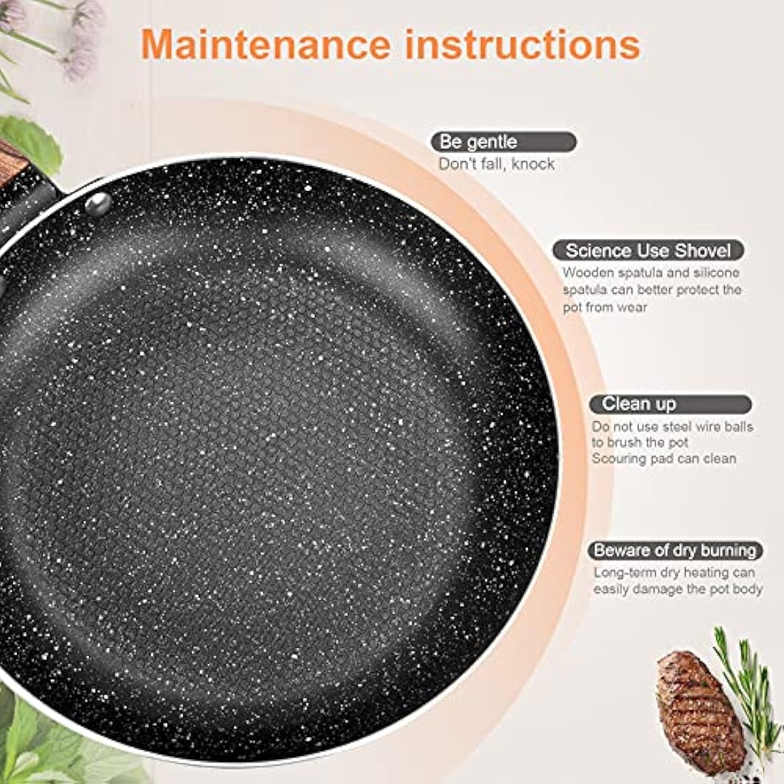 24cm Granite Non-Stick Frying Pan | Induction Skillet