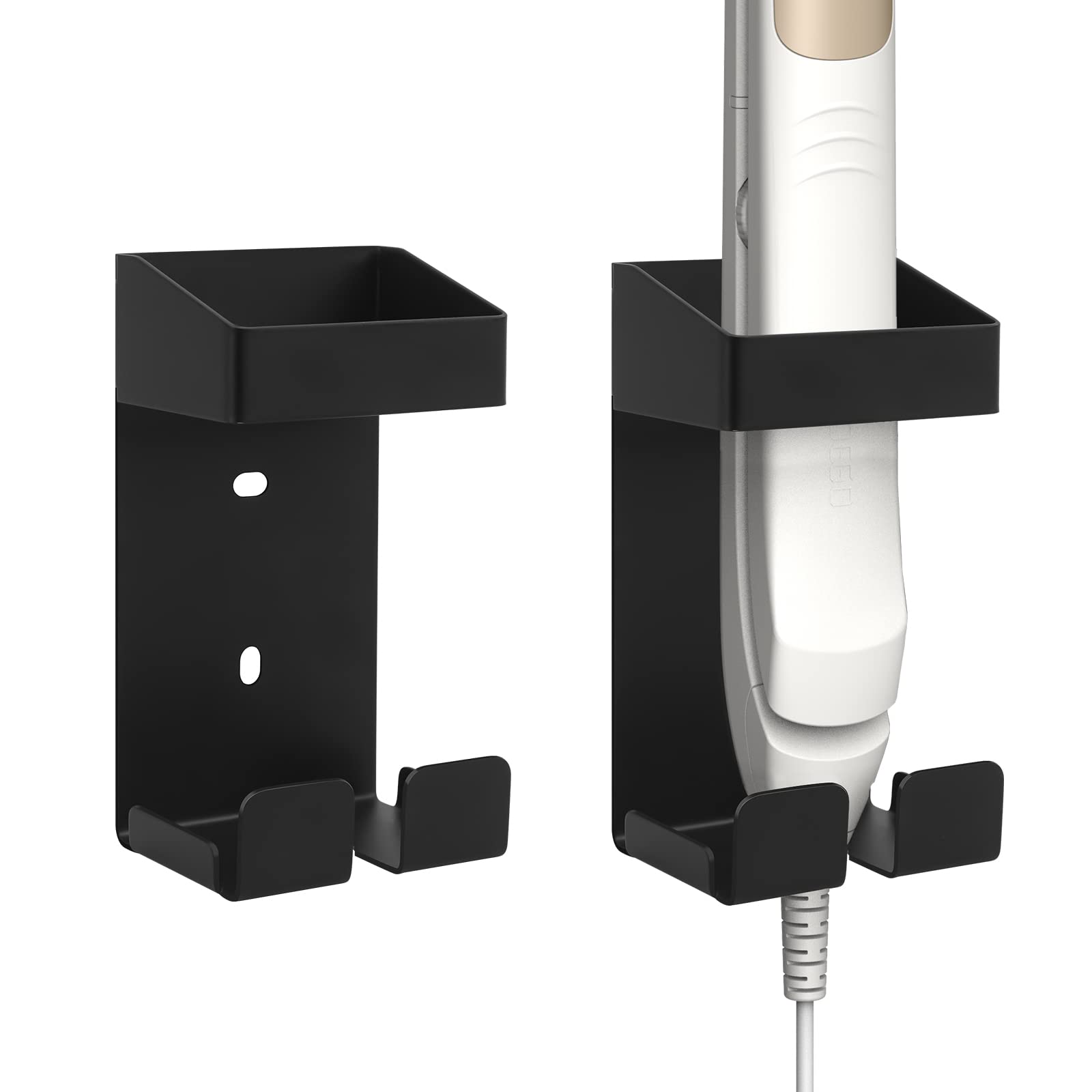 Jolof Store Wall Mounted Hair Curler Holder – 2 Pack Stainless Steel