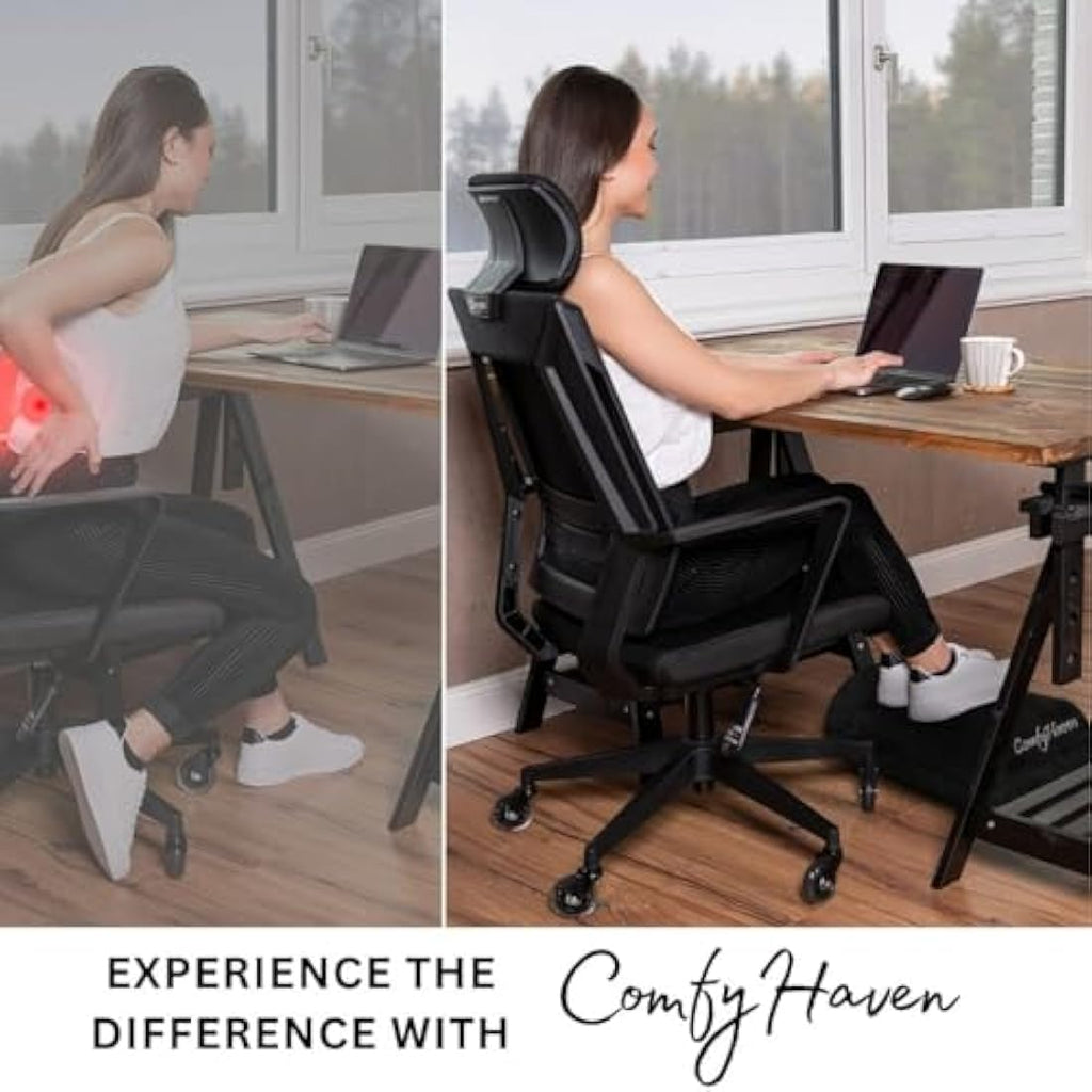 Jolof Store Ergonomic Under Desk Foot Rest – Memory Foam Velvet Stool