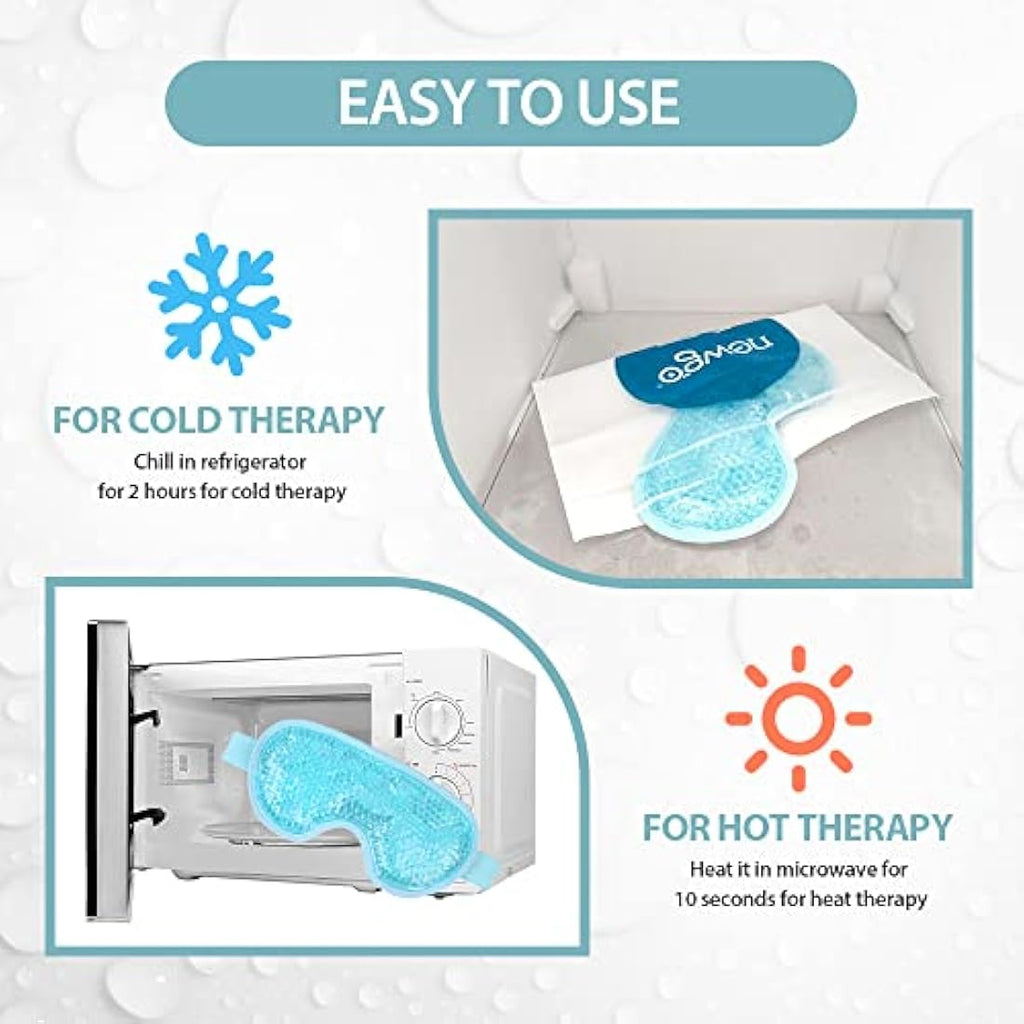 NEWGO Cooling Gel Eye Mask for Puffy Eyes and Migraine Relief – 2 Pack