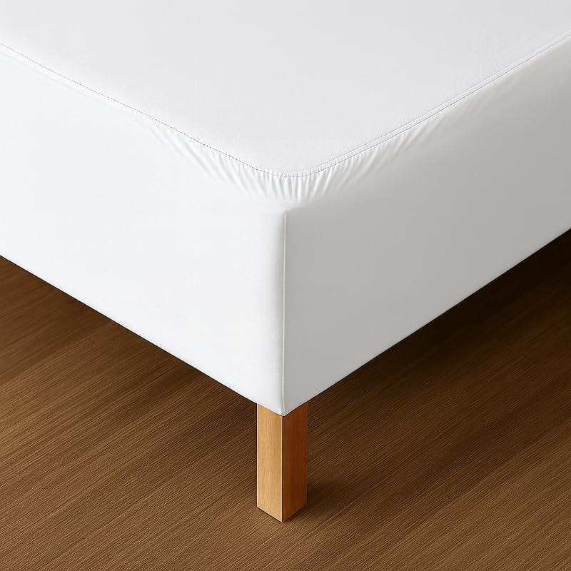 Bed Base Cover 180 x 200 cm White – Soft and Stretchy Fabric – Impeccable Look – Easy to Install - image 1