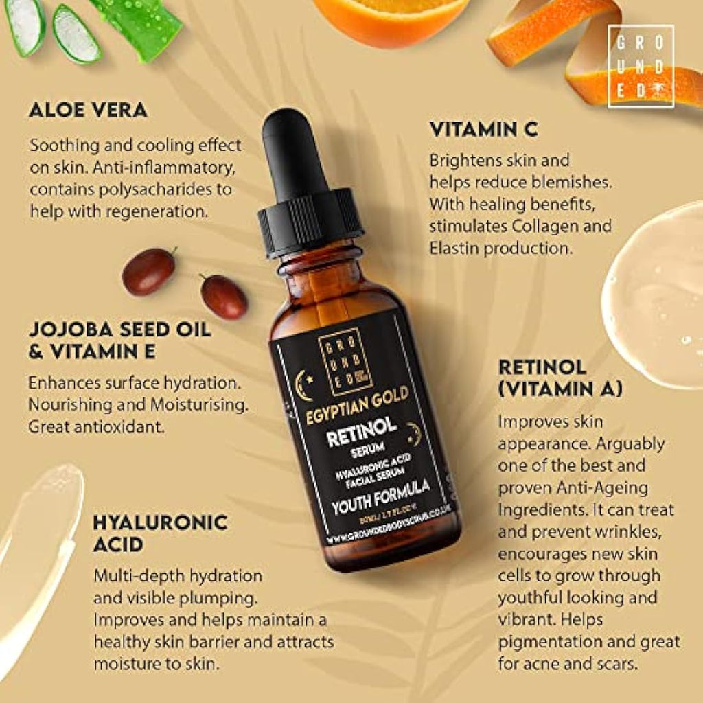 Retinol Face Serum with Hyaluronic Acid & Vitamin C - 50ml