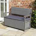 Alderley Rattan Storage Bench – Grey Hardwood Timber