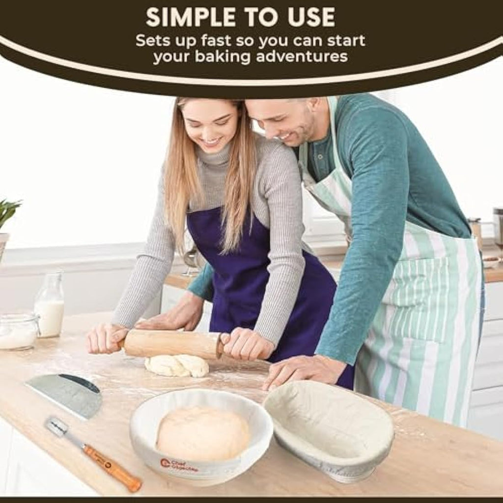 Sourdough Bread Starter Kit – Round & Oval Banneton Baskets