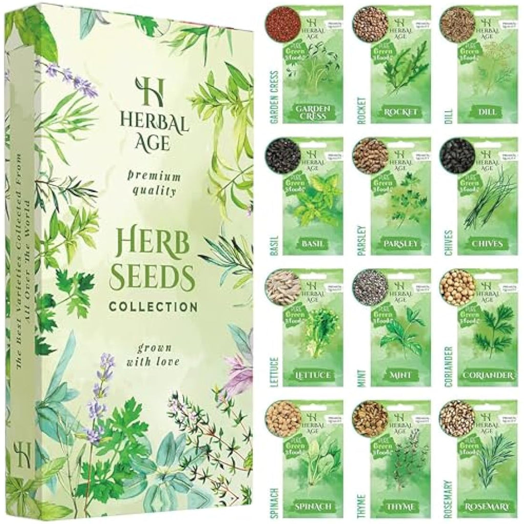 Herbal Age Herb Garden Kit - 12 Culinary Varieties & 8700+ Seeds