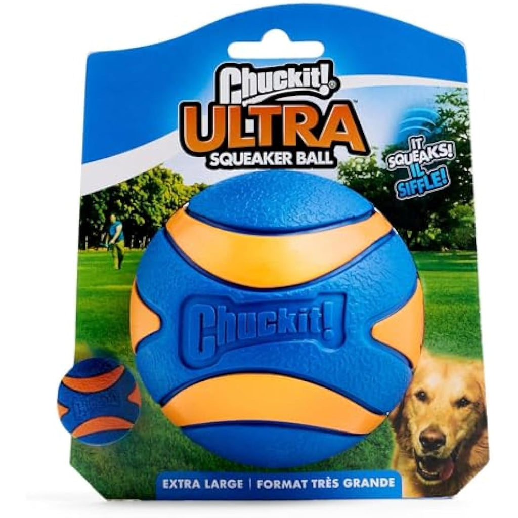 ChuckIt! Ultra Squeaker Dog Ball – Durable High Bounce Rubber Toy, X-Large