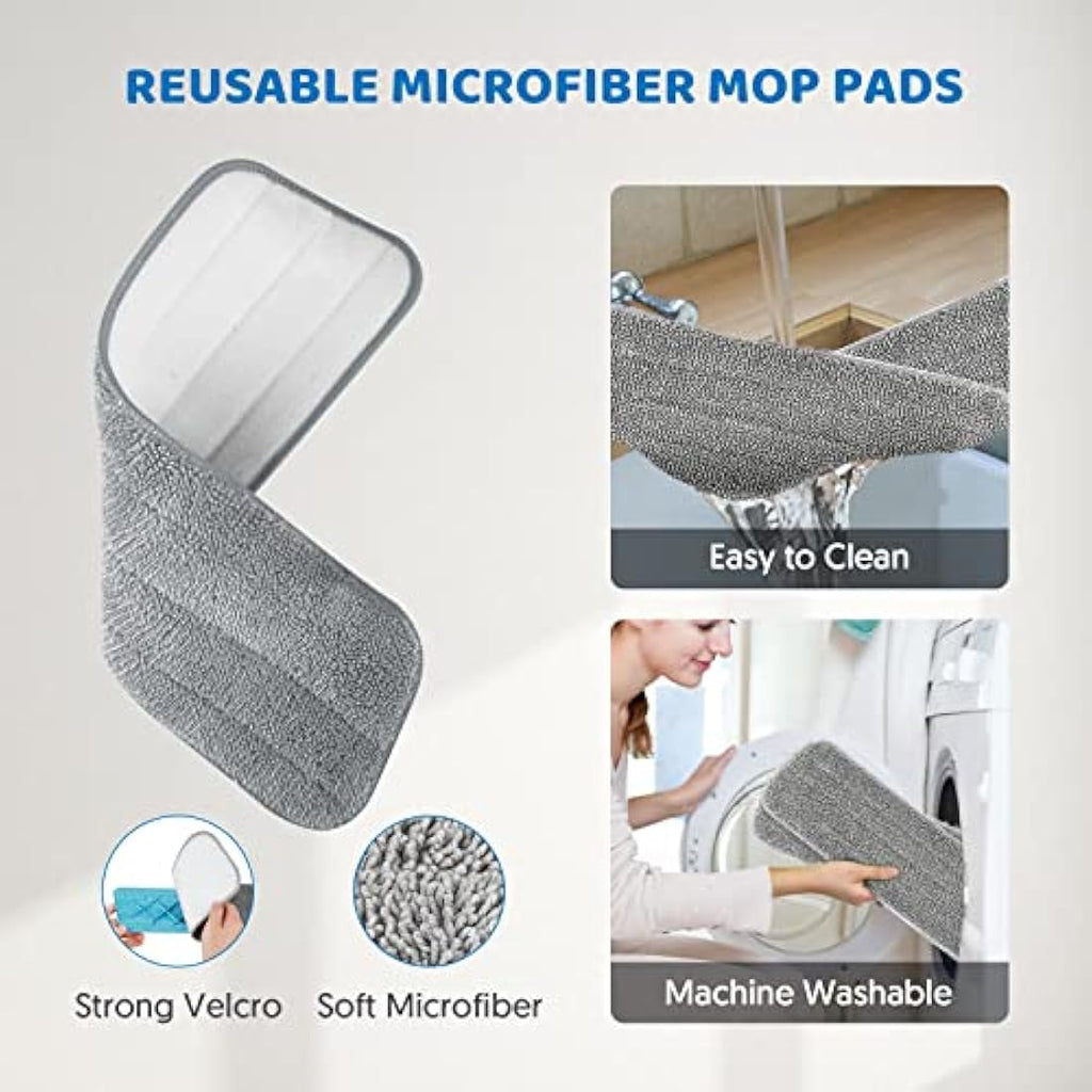 MEXERRIS Spray Mop for Floor Cleaning | 2 Bottles & 4 Microfiber Pads