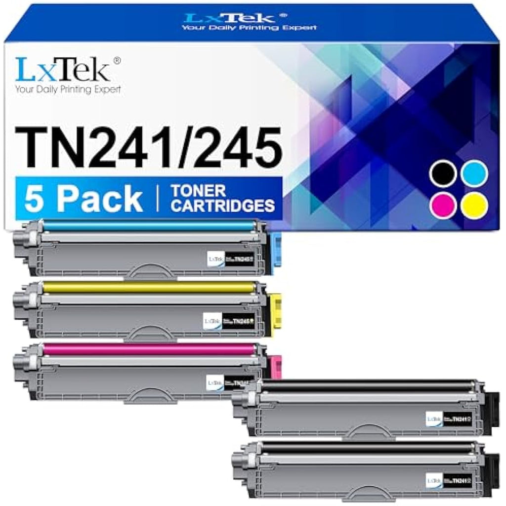 LxTek TN241 TN245 Compatible Toner Cartridge for Brother MFC-9332CDW (5 Pack)