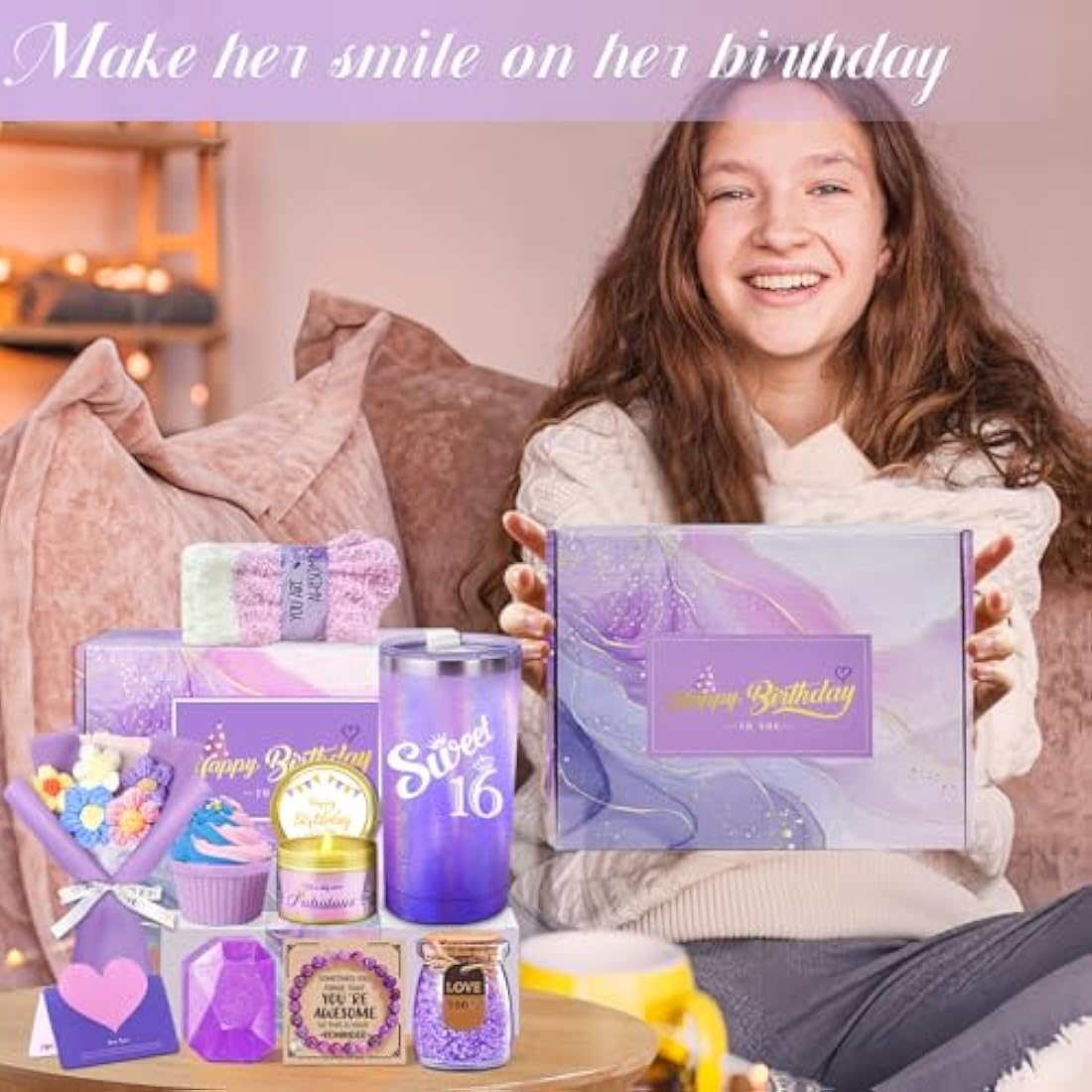 Jolof Store Sweet 16th Birthday Gift Set – 10pc Spa Hamper for Girls