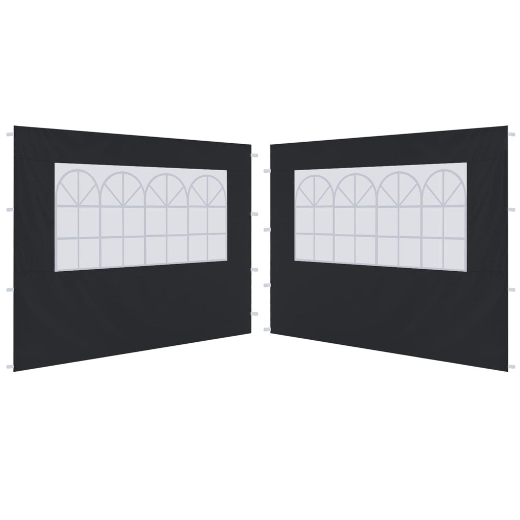 ABCCANOPY 3M Gazebo Sidewalls | 2-Pack Waterproof Window Panels, Black