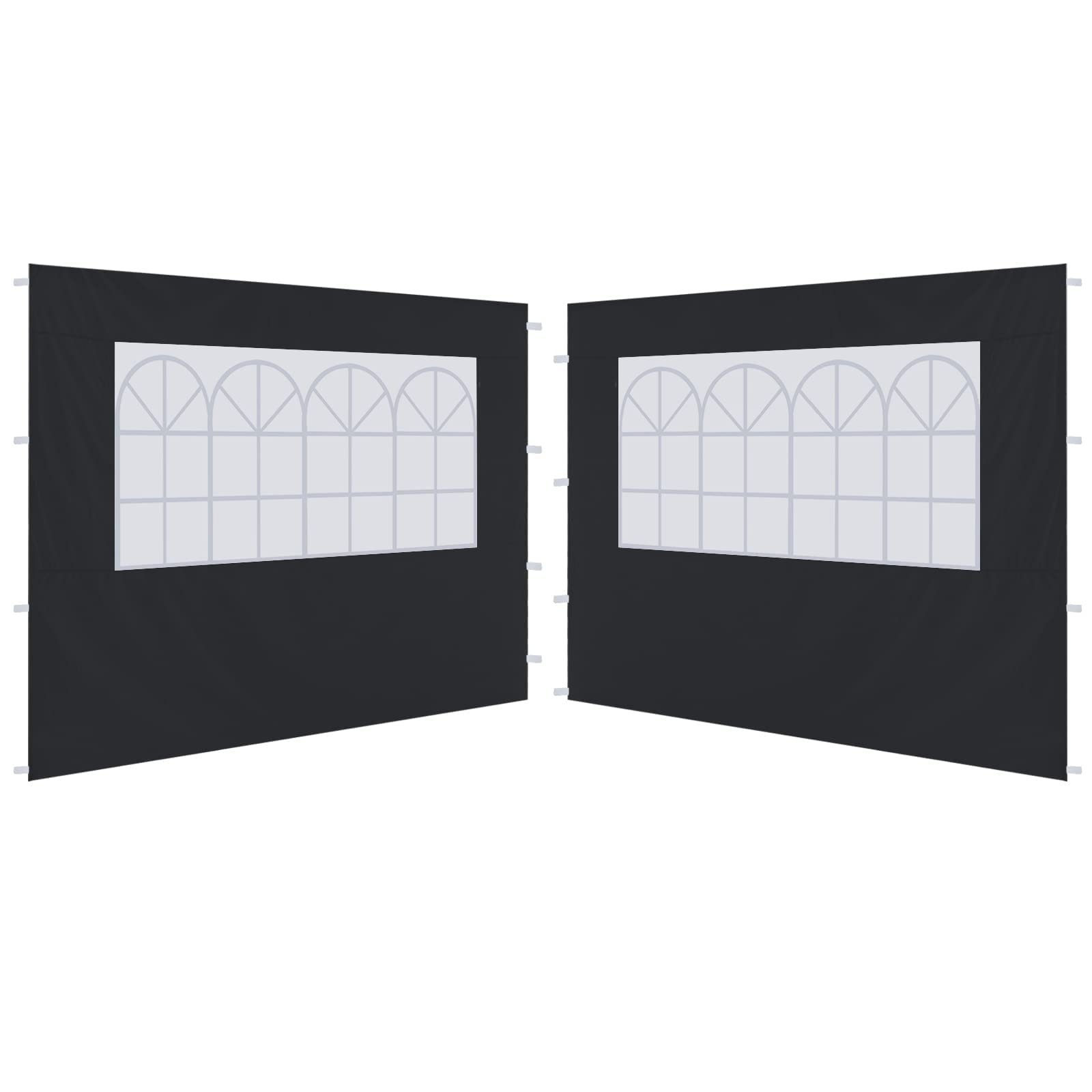 ABCCANOPY 3M Gazebo Sidewalls | 2-Pack Waterproof Window Panels, Black