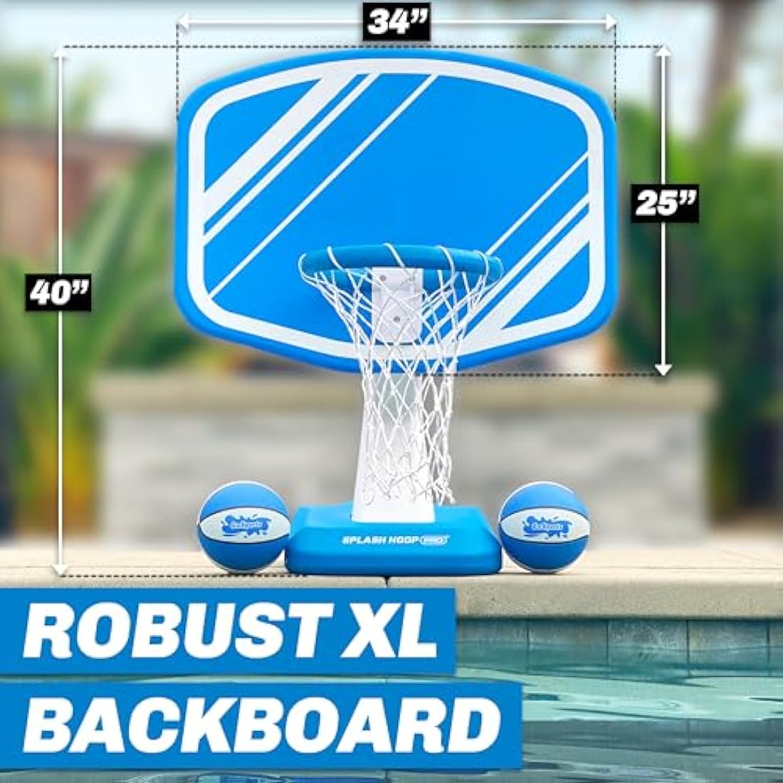 GoSports Splash Hoop PRO Pool Basketball Game with 2 Balls and Pump