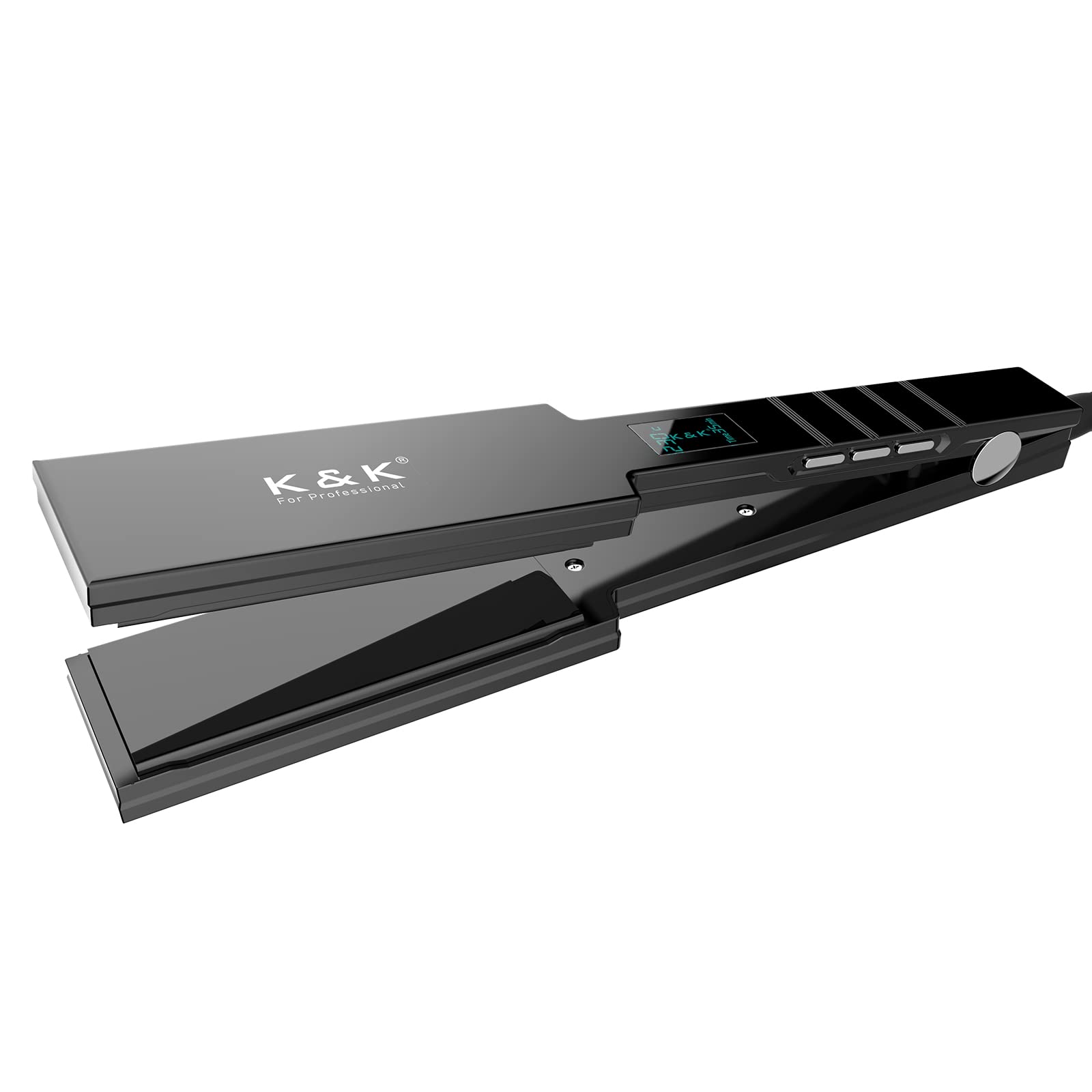 K&K Wide Plate Hair Straightener – Tourmaline Ceramic Silk Press Iron
