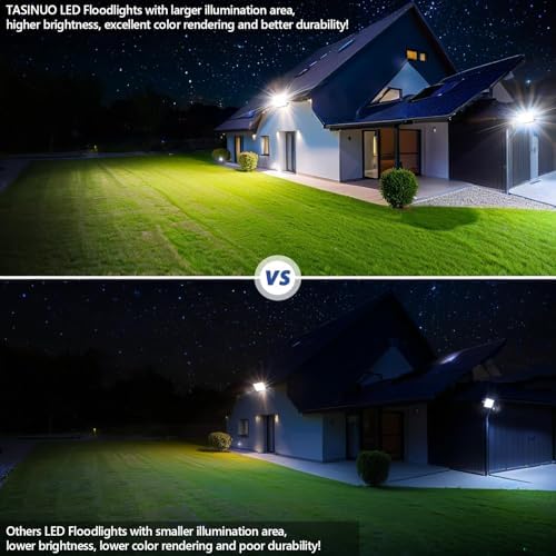 TASINUO 200W LED Floodlight Outdoor 2-Pack | 20000LM IP67 Waterproof