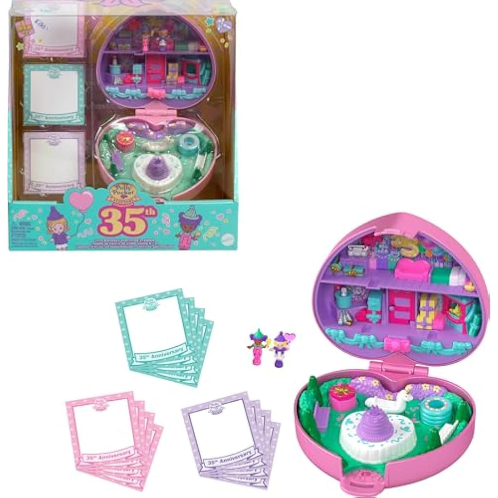 Polly Pocket 35th Anniversary Partytime Stamper Collector Compact Set