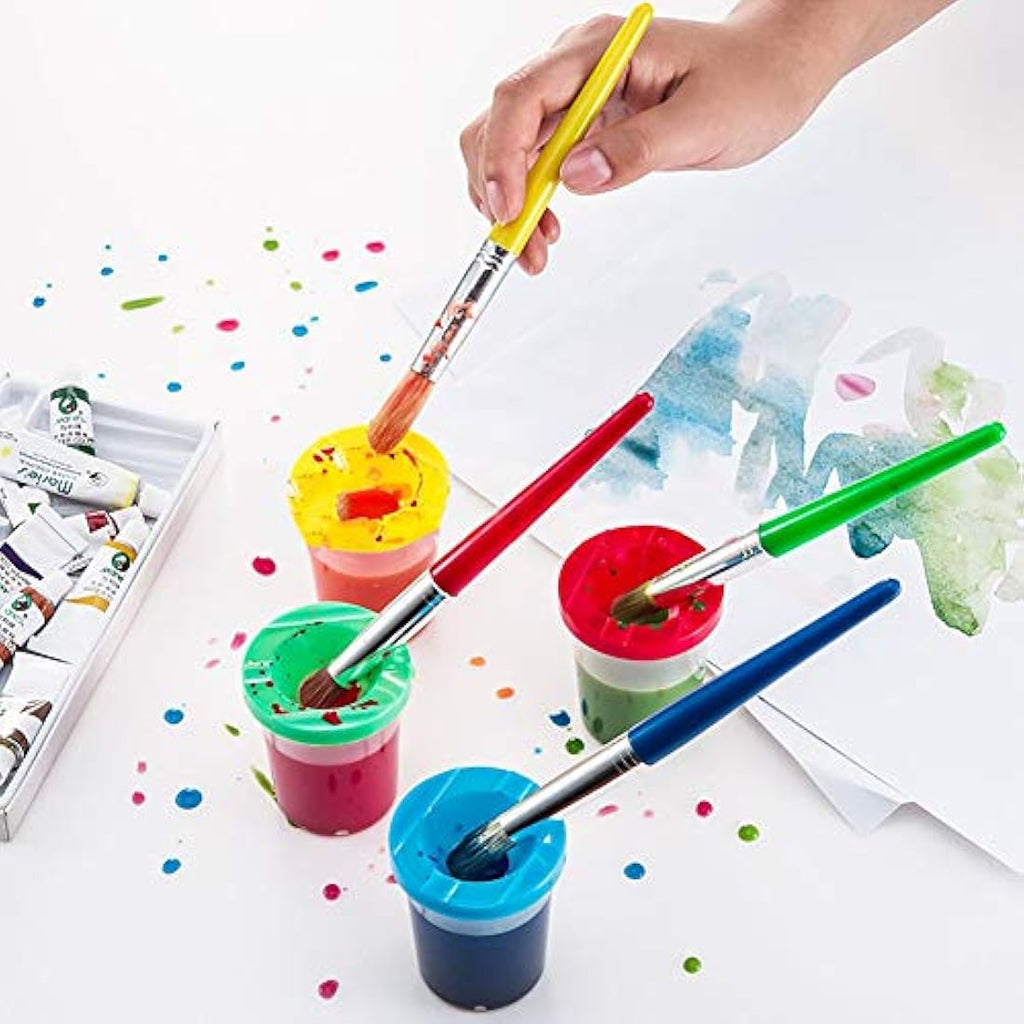 60-Piece Kids Sponge Painting Kit with Waterproof Apron