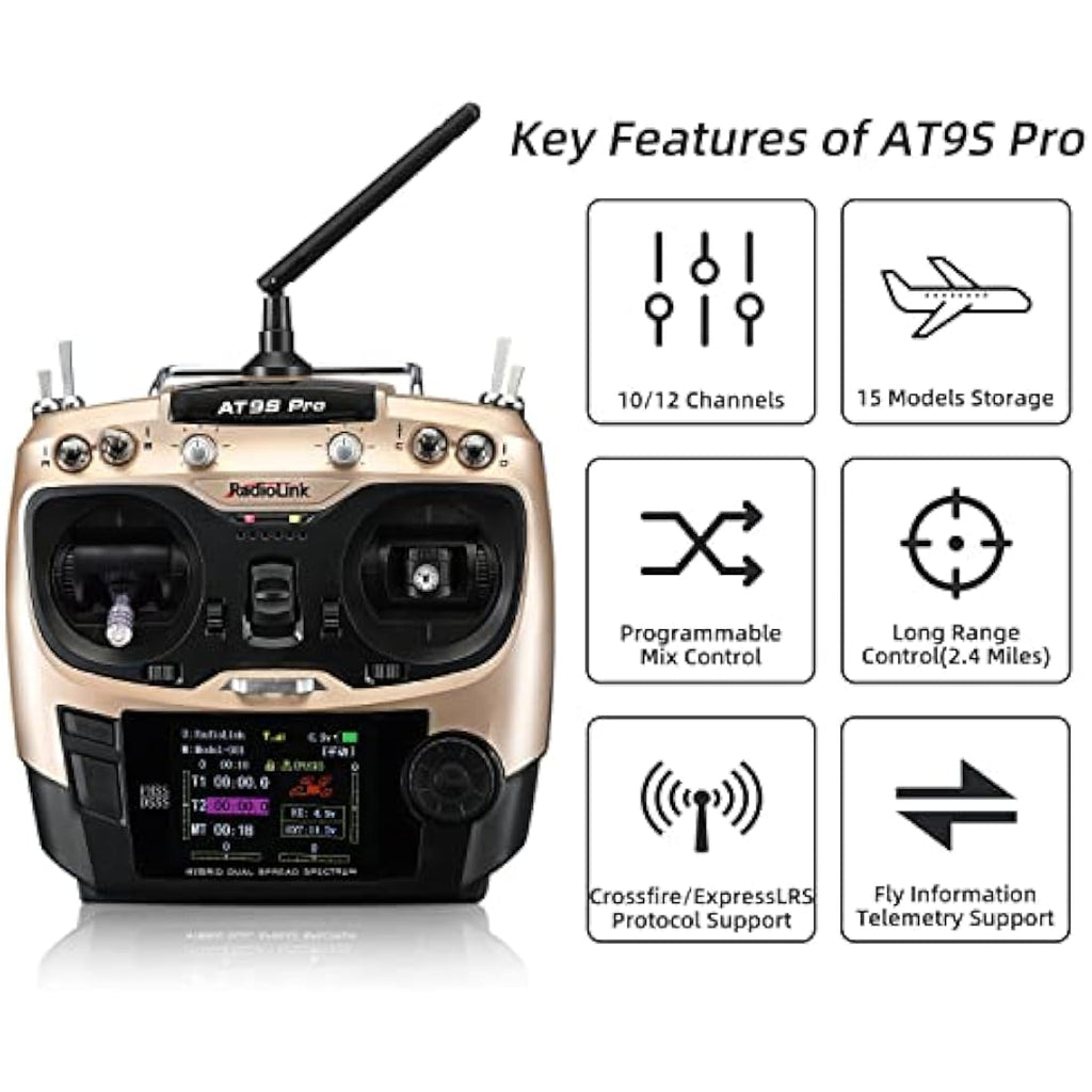 Radiolink AT9S Pro 12CH RC Radio Transmitter and R9DS Receiver Kit