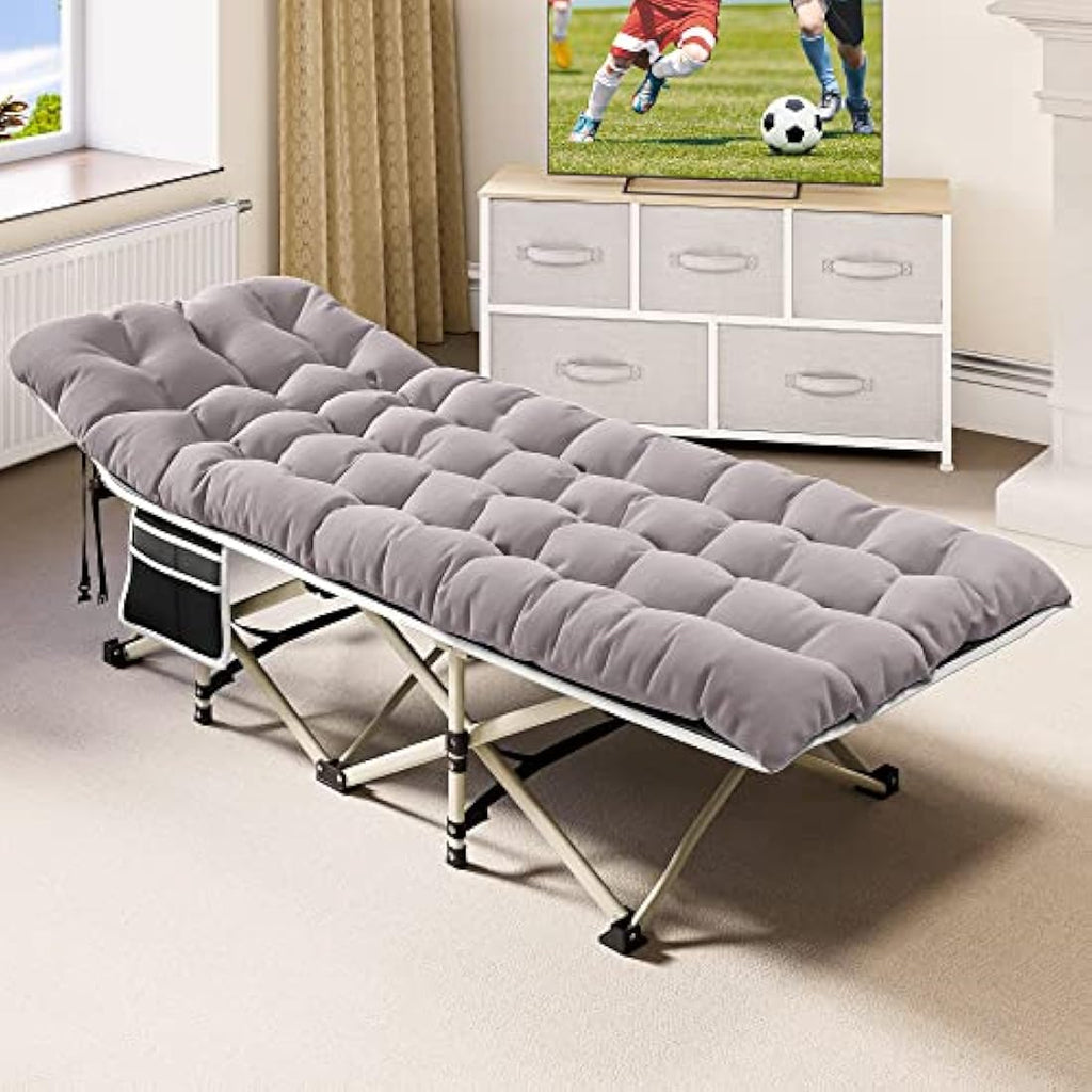 YITAHOME Folding Camping Cot – Heavy Duty 280kg Portable Bed, Grey
