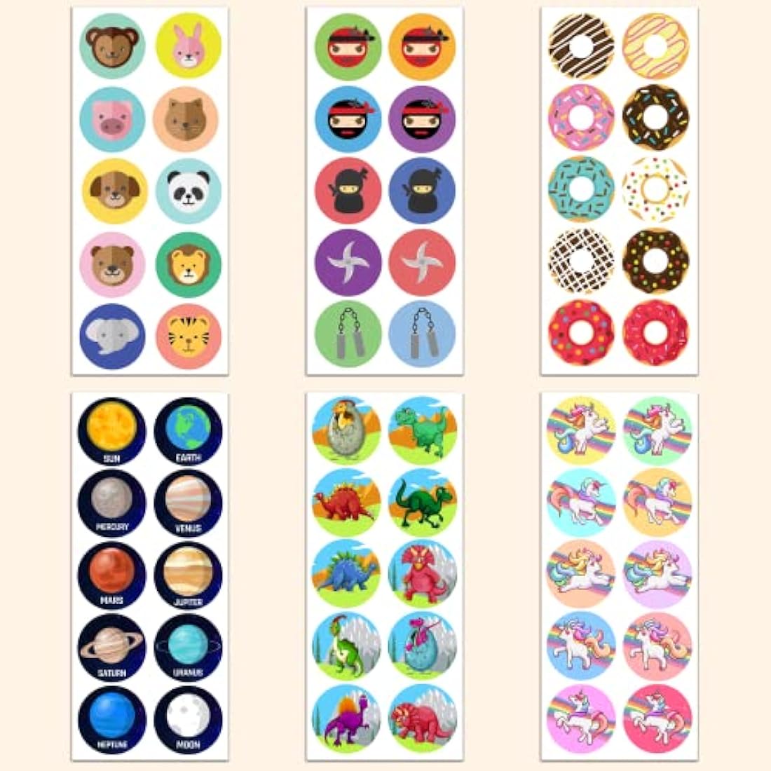 Unicorn Stickers – 200 Self-Adhesive Decals for Party Favors