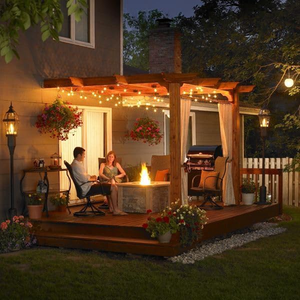 SUWIN 150FT G40 LED Festoon Lights Outdoor – IP45 Waterproof Garden String Lights