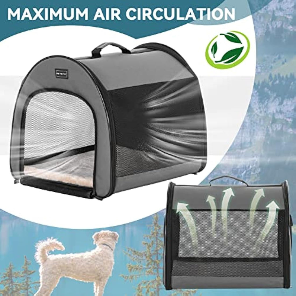 Petsfit Soft Dog Crate – 19 Inch Portable Pop Up Travel Carrier, Grey