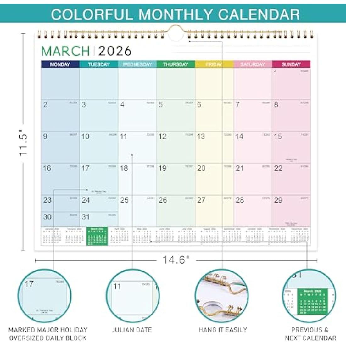 Jolof Store 2025-2026 Wall Calendar – 18 Month Large Academic Planner