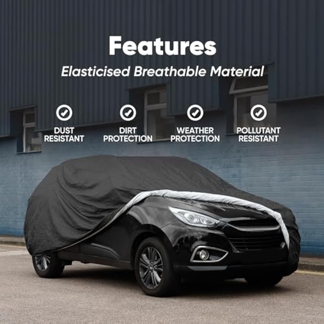 Streetwize Heavy Duty 4x4 Car Cover – Breathable UV Protection, Black
