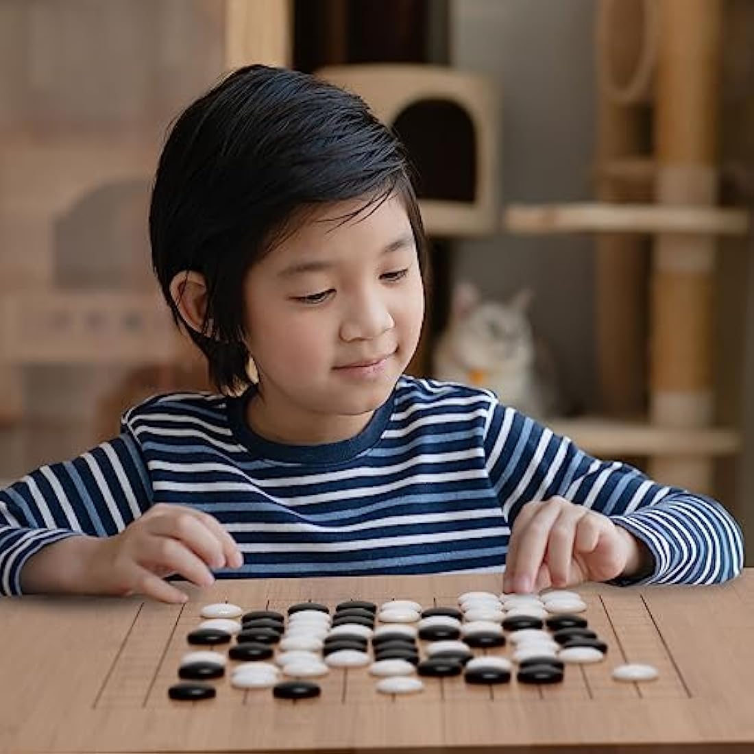 Bamboo Go Game Set - 19x19 Reversible Board & Melamine Stones