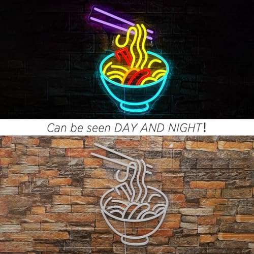 ineonlife Ramen Neon Sign – Blue LED Noodle Light for Restaurant Decor