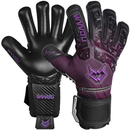 WVVOU Football Goalkeeper Gloves | 4mm Latex Palm with Fingersave