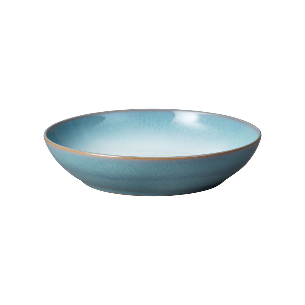 Denby Azure Haze Pasta Bowls | Set of 4 Large 1050ml Stoneware Blue