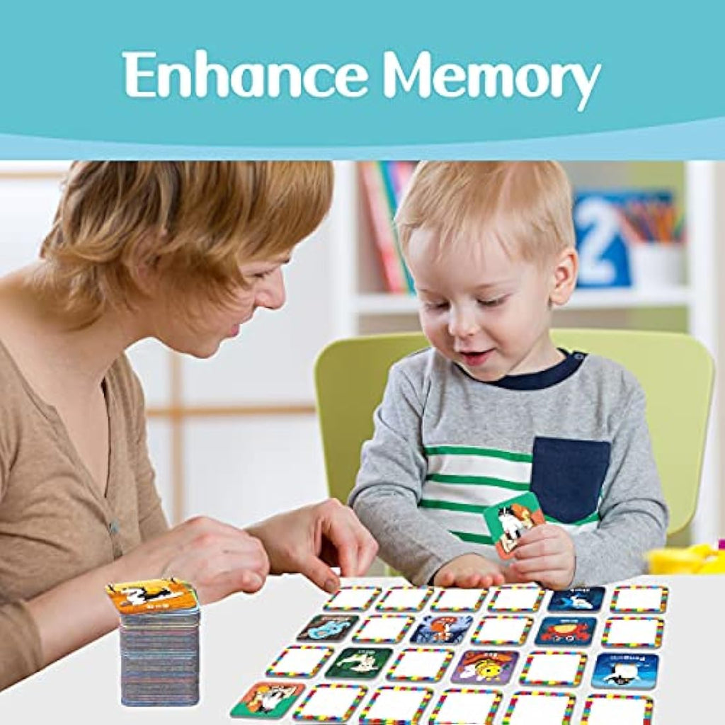 Hebayy Animal Matching Memory Game - 36 Pair Erasable Flash Cards