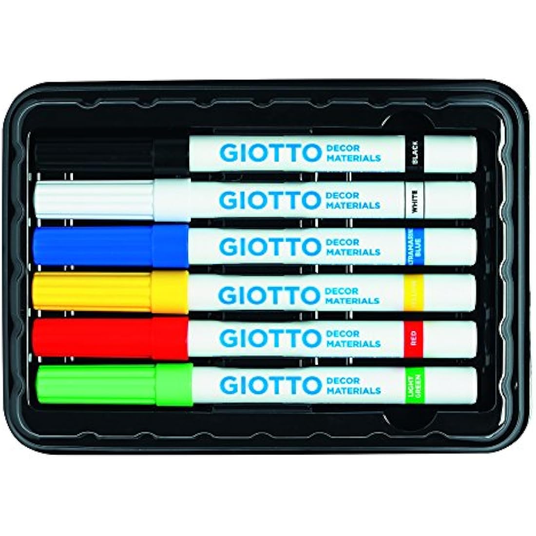GIOTTO Decor Multi-Surface Paint Markers – 6 Assorted Colors, 4mm Tip