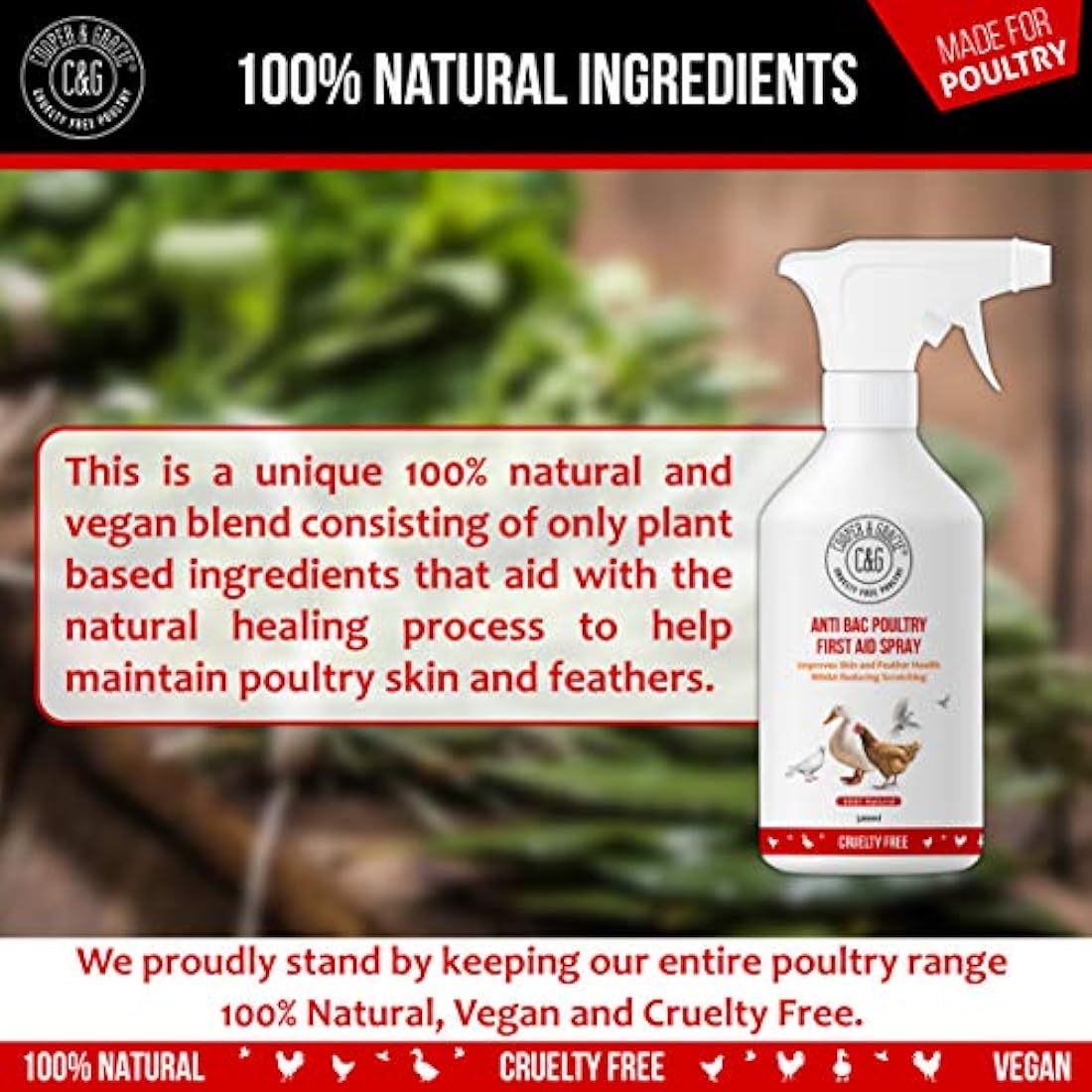 Cooper And Gracie Poultry First Aid Antiseptic Wound Spray - 500ml