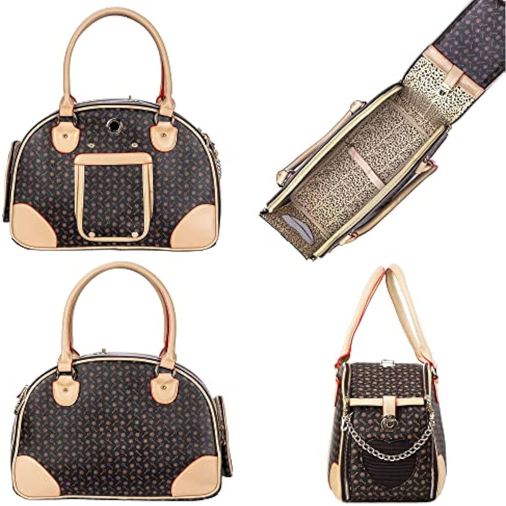 Jolof Store Luxury PU Leather Pet Carrier | Airline Approved Cat & Dog Bag