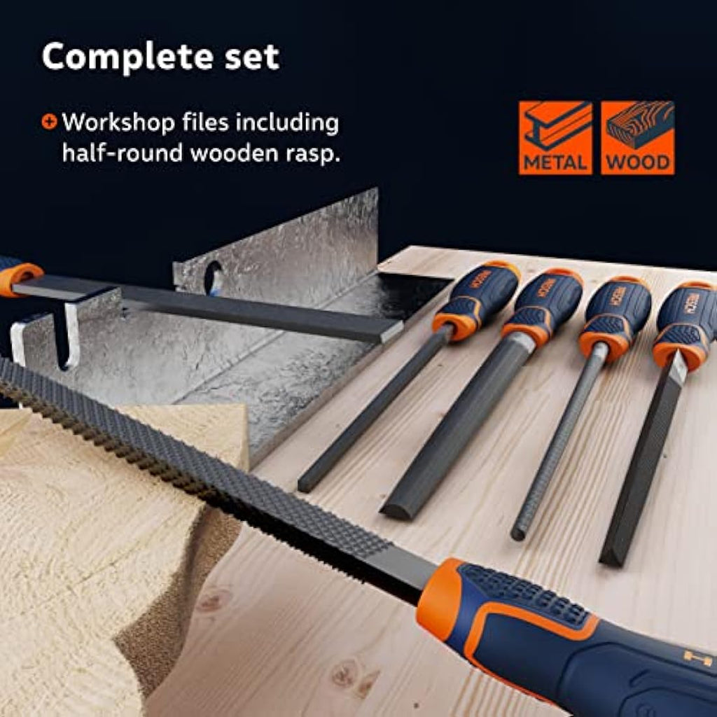 Presch 6-Piece Metal and Wood File Set | Carbon Steel Hand Tools